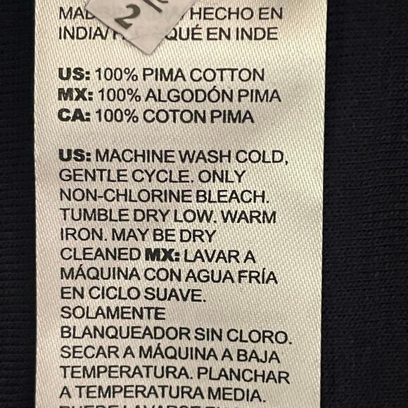 Chico's Navy Blue Knit Tunic Boat Neck Snap Cuff XXL Pima Cotton Fall Casual - Picture 7 of 7